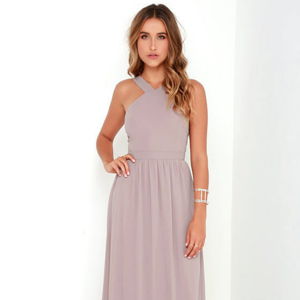 Lulus Air of Romance Dress in Taupe